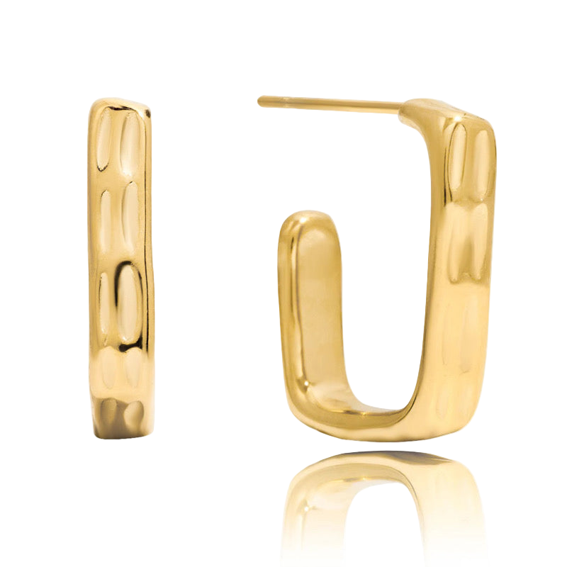 Starke rechteckige Creolen