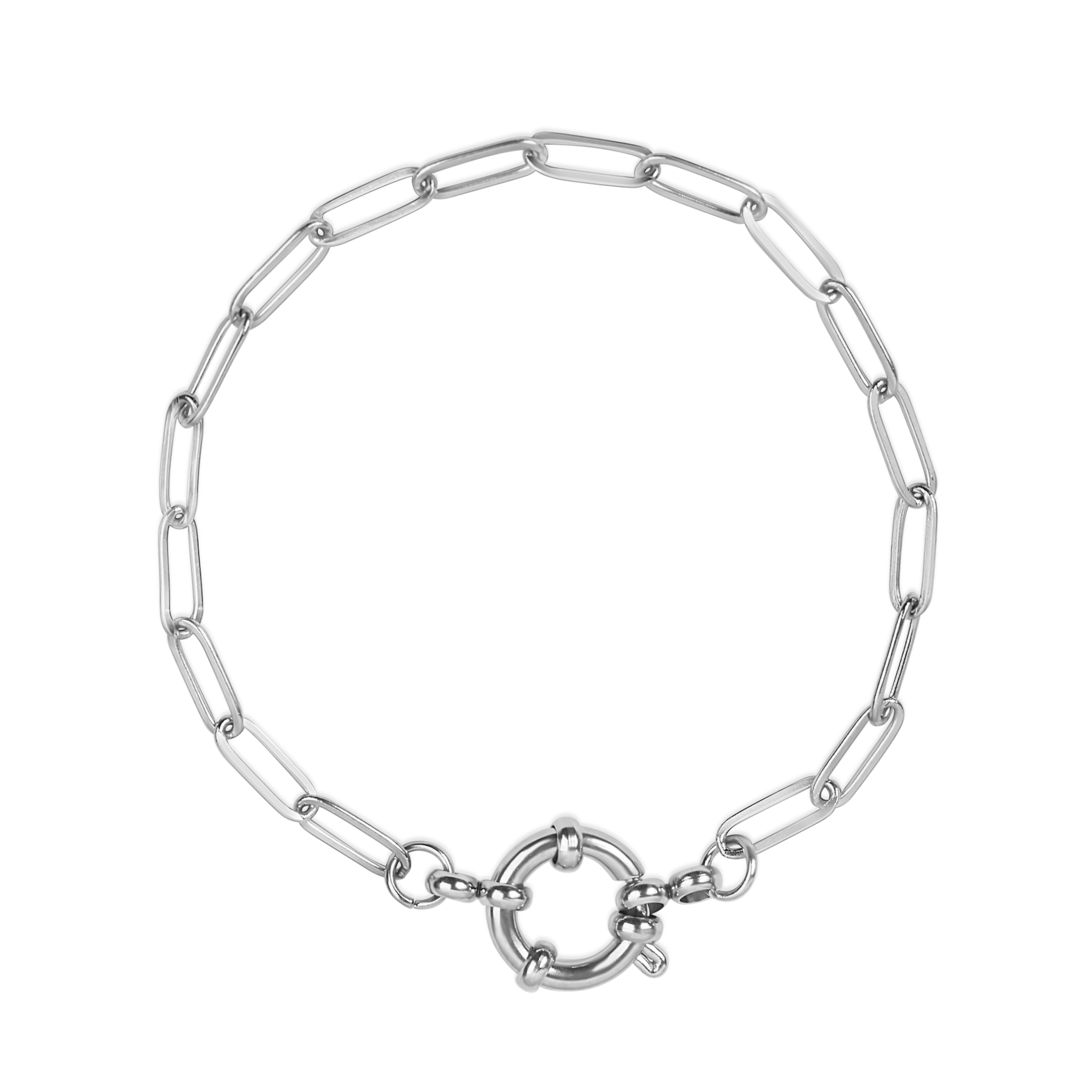 Charm Paperclip Bracelet with Vintage Clasp