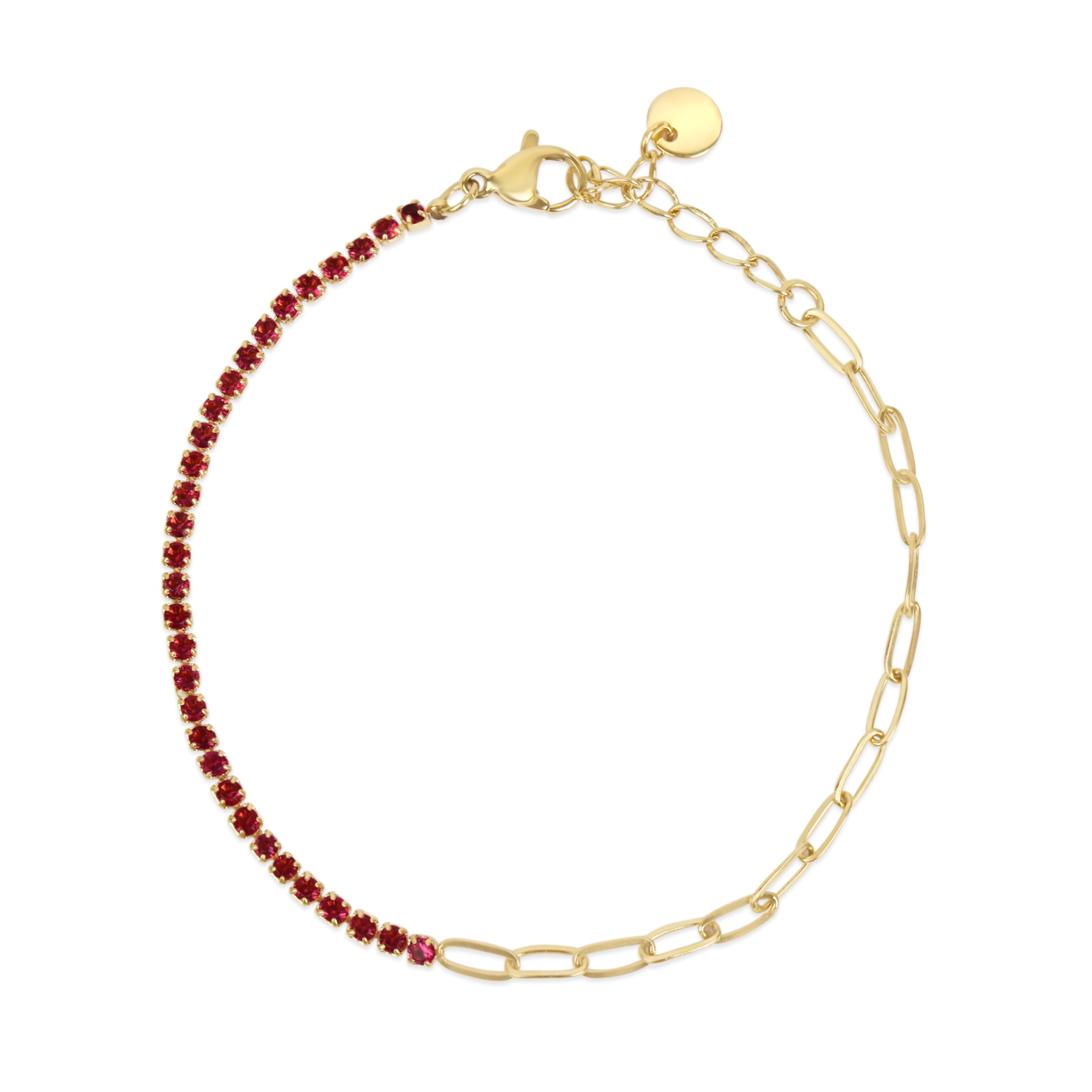 Tennischain Petit mit Gliederkette rosa