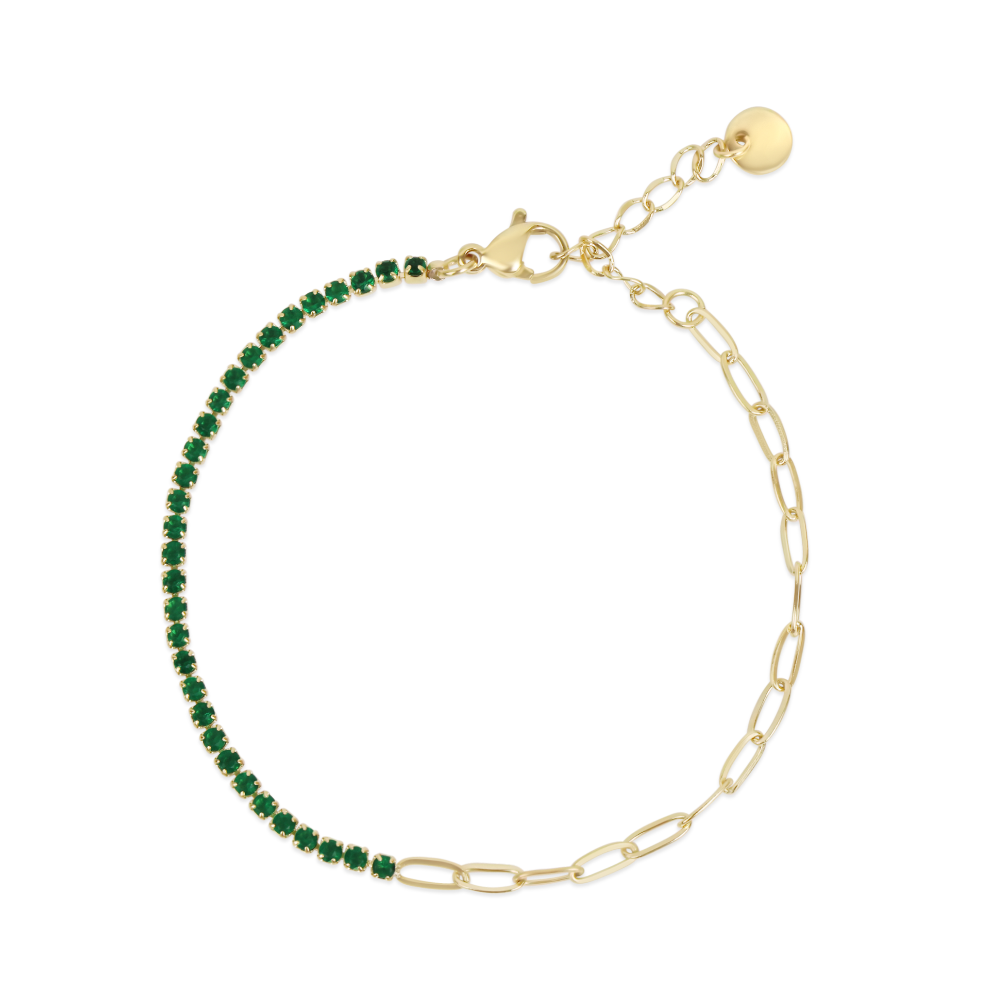 Tennischain Petit mit Gliederkette grün