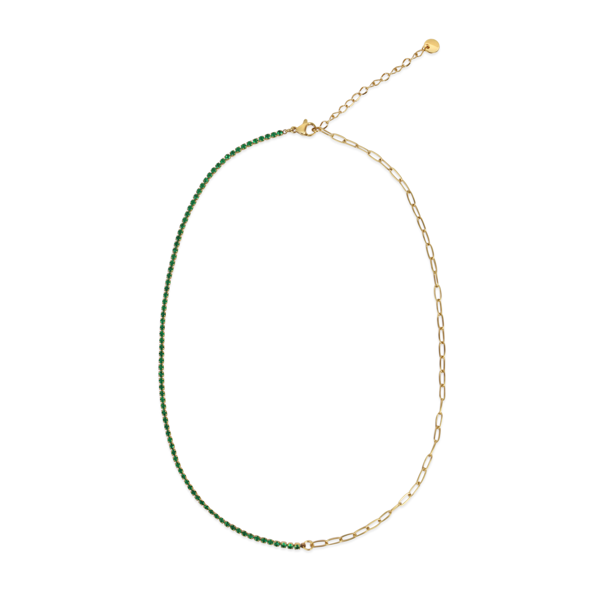 Halskette Tennischain Petit Grün