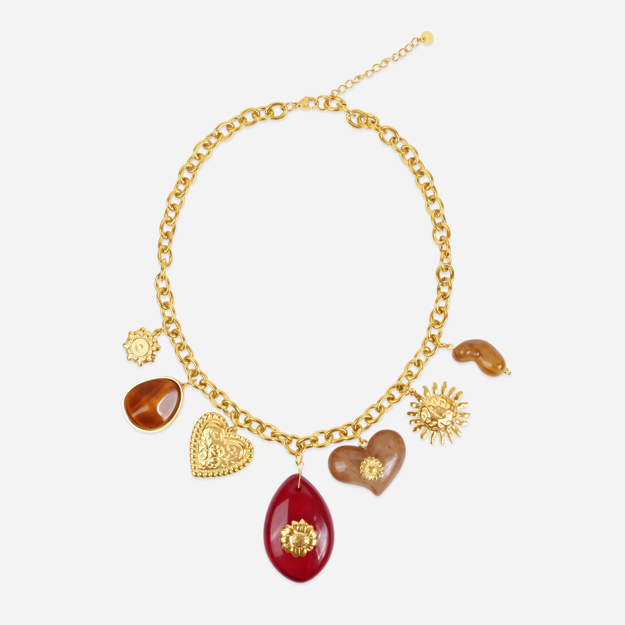 Golden Sunset Charm Halskette