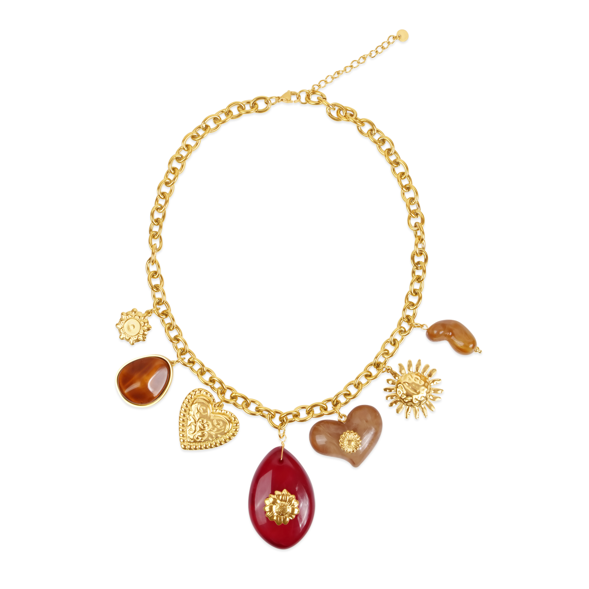 Golden Sunset Charm Halskette