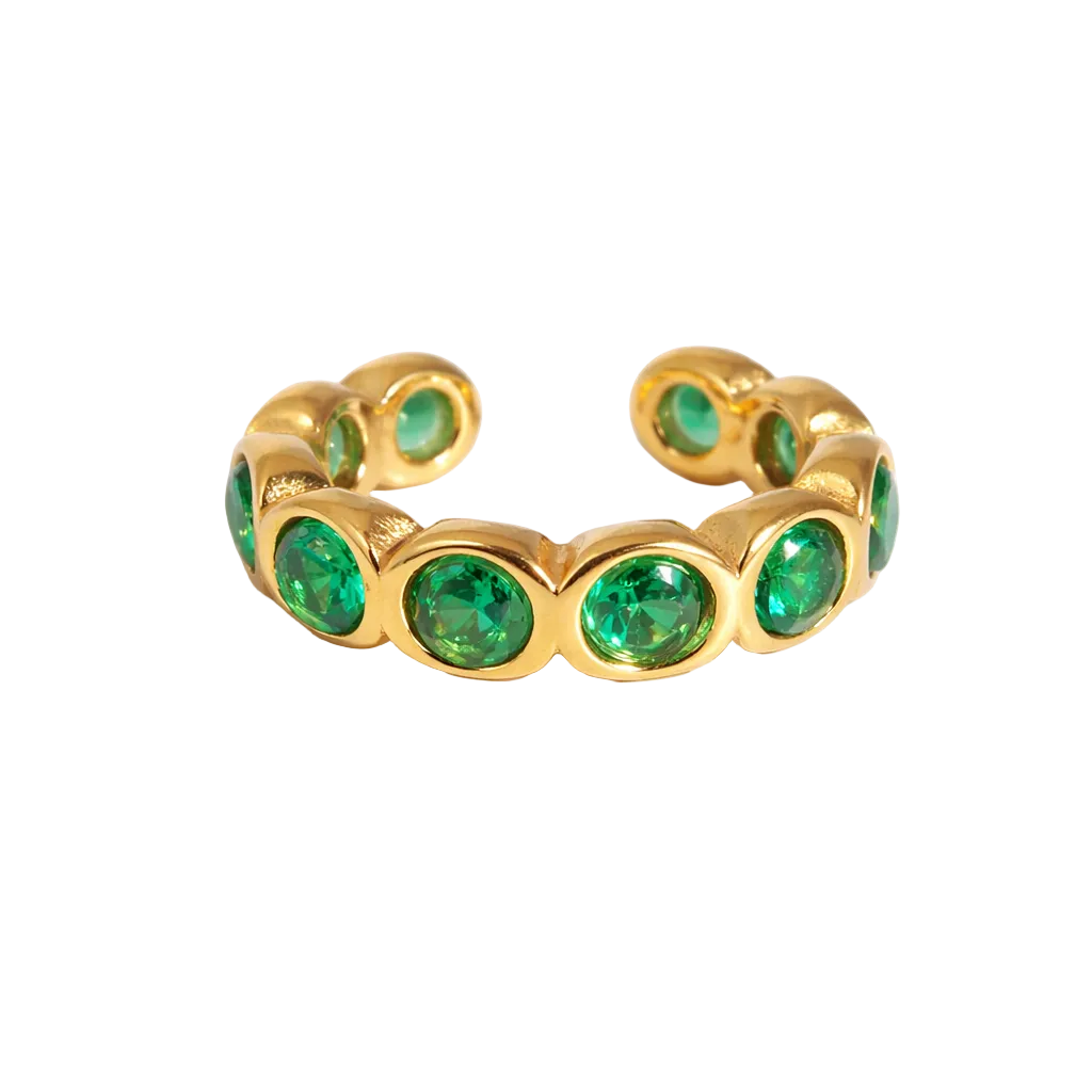 Earcuff mit grünen Steinen