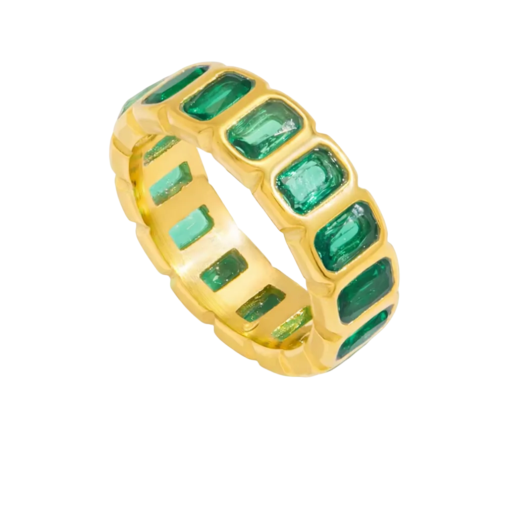 Grüner Baguette Ring