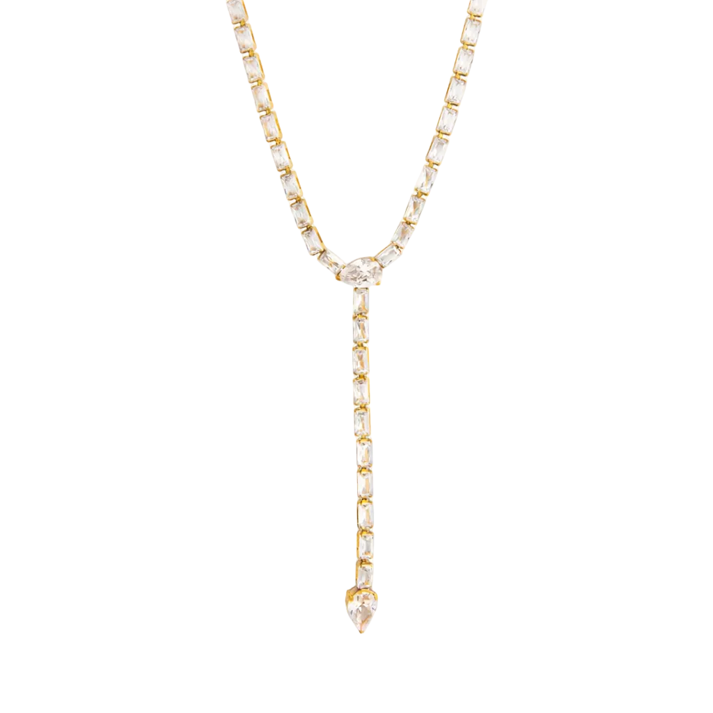 Lange V Linie Baguette Halskette