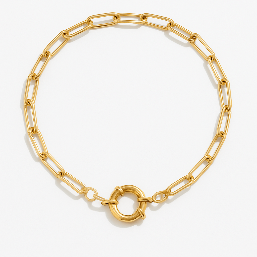 Charm Paperclip Bracelet with Vintage Clasp - Clout Vienna#