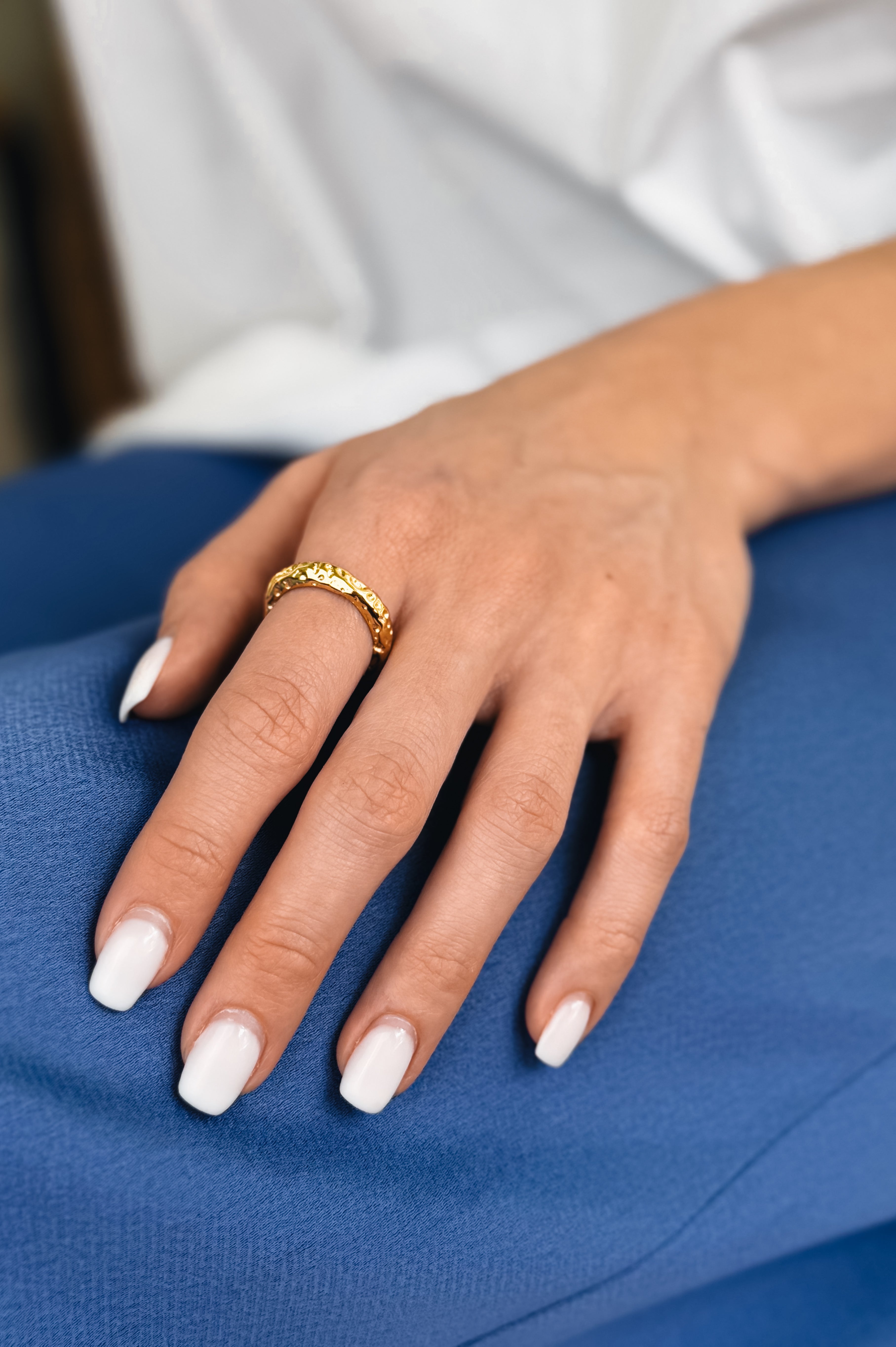 Chunky Hammered Ring - Clout Vienna#