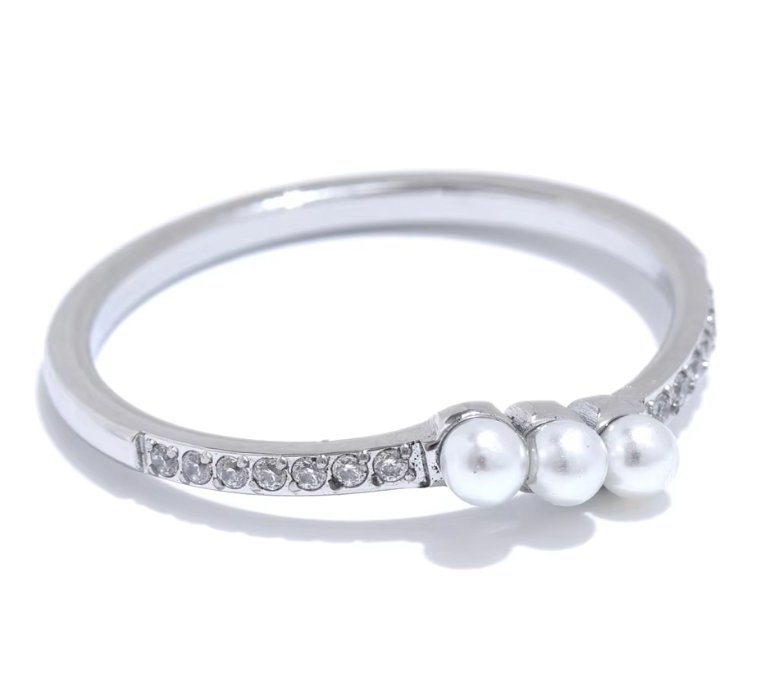 Fine Icedout Pearl Ring - Clout Vienna#