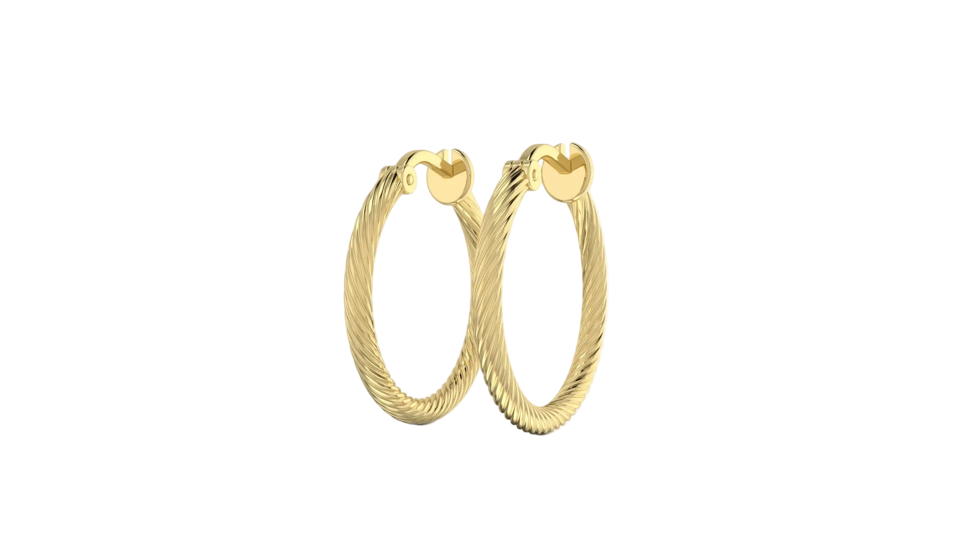 Fine Lined Twisted Hoops