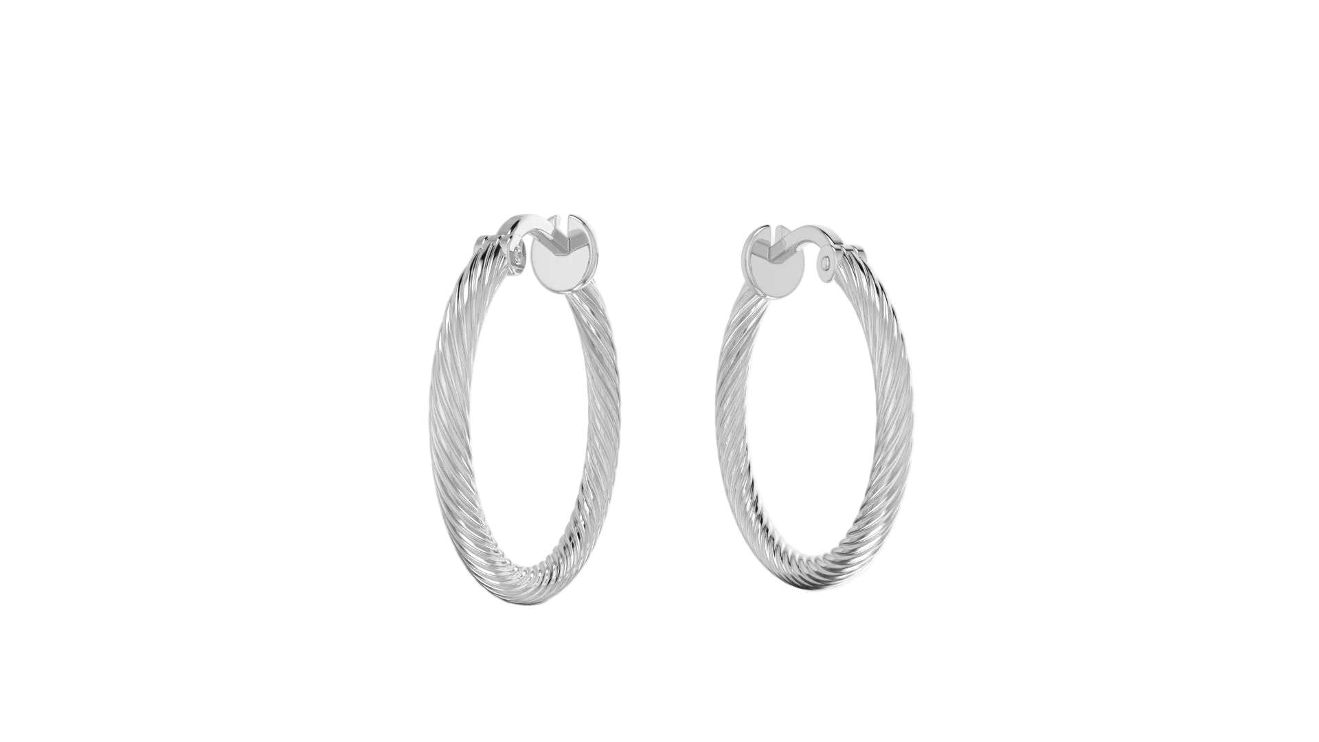 Fine Lined Twisted Hoops