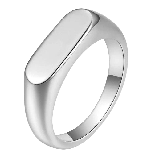 Flat signet ring