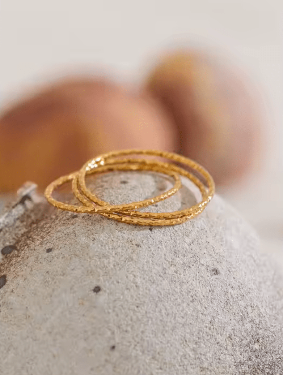 Golden Harmony Ring Set - Clout Vienna