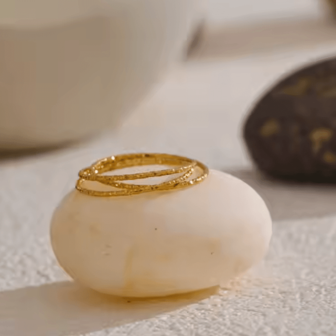 Golden Harmony Ring Set - Clout Vienna