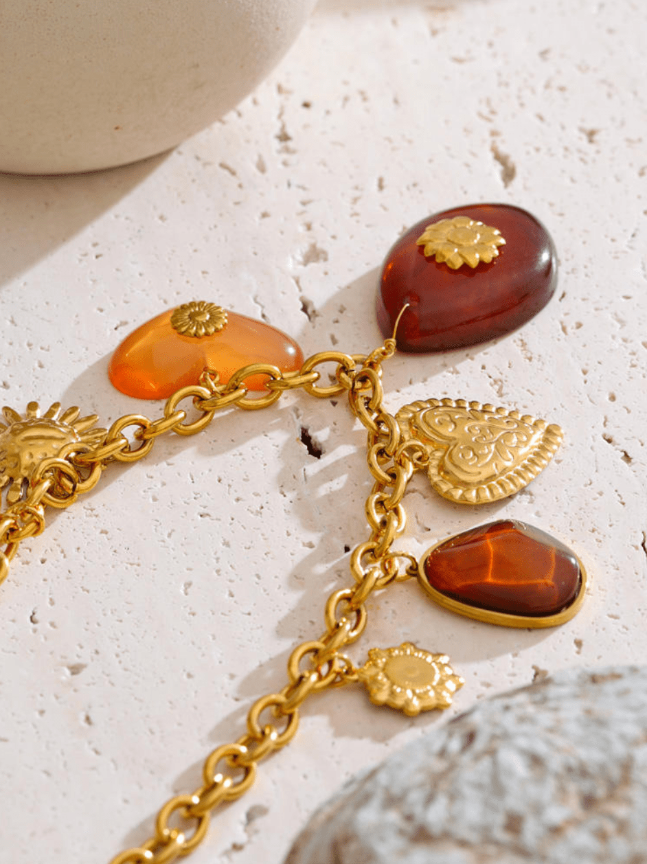 Golden Sunset Charm Halskette - Clout Vienna