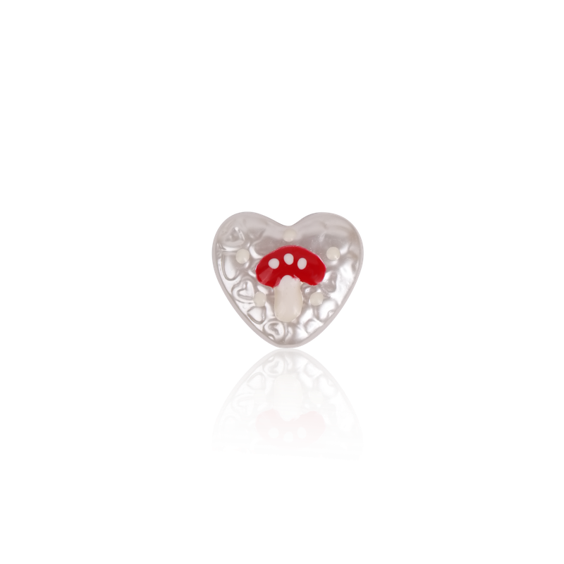 Handbemalte Acrylperle mit Pilz