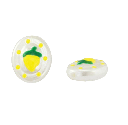 Handbemalte Acrylperle mit Zitrone - Clout Vienna