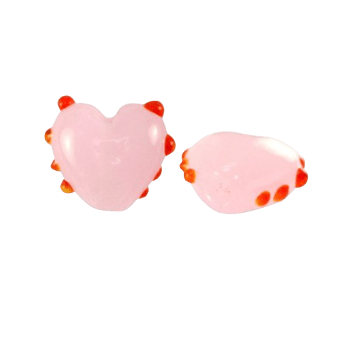Handbemaltes Glasherz mit Punkten Rosa/Rot - Clout Vienna