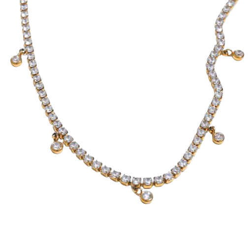 Iced out necklace with charms