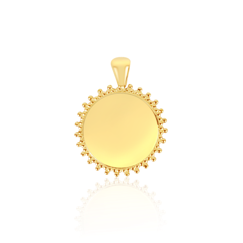 Gravur Charm Rund mit Punkten