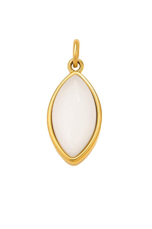 Marquise weißer Jade Charm - Clout Vienna
