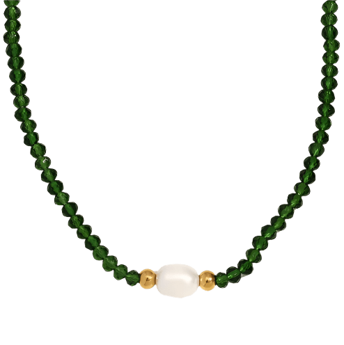 Perlen choker dark green - Clout Vienna#