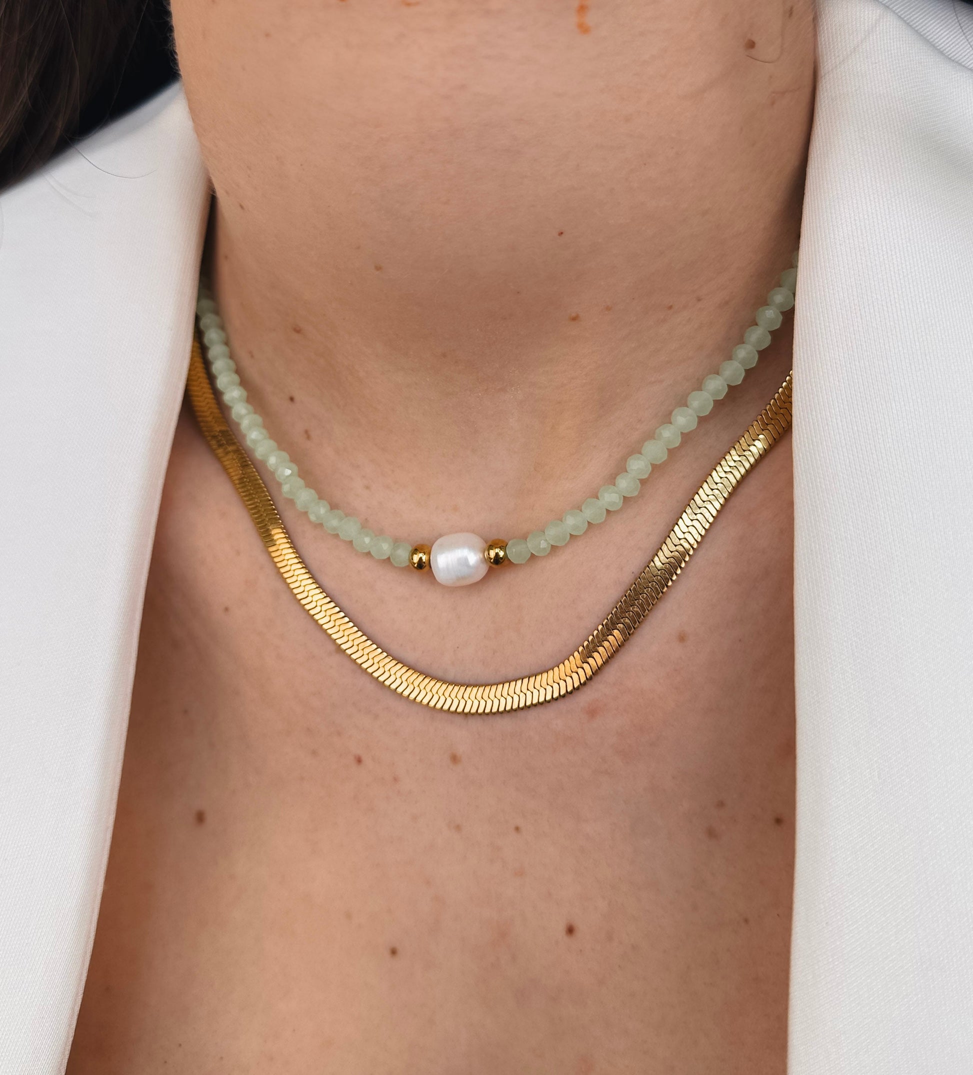 Perlen choker green - Clout Vienna#