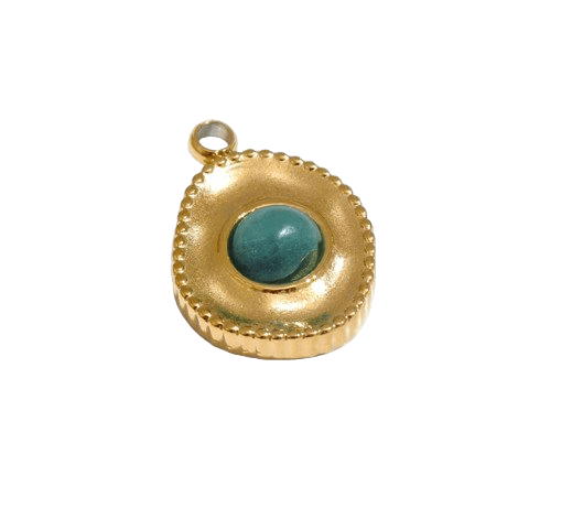 Round Hammered Charm with Aventurine - Clout Vienna