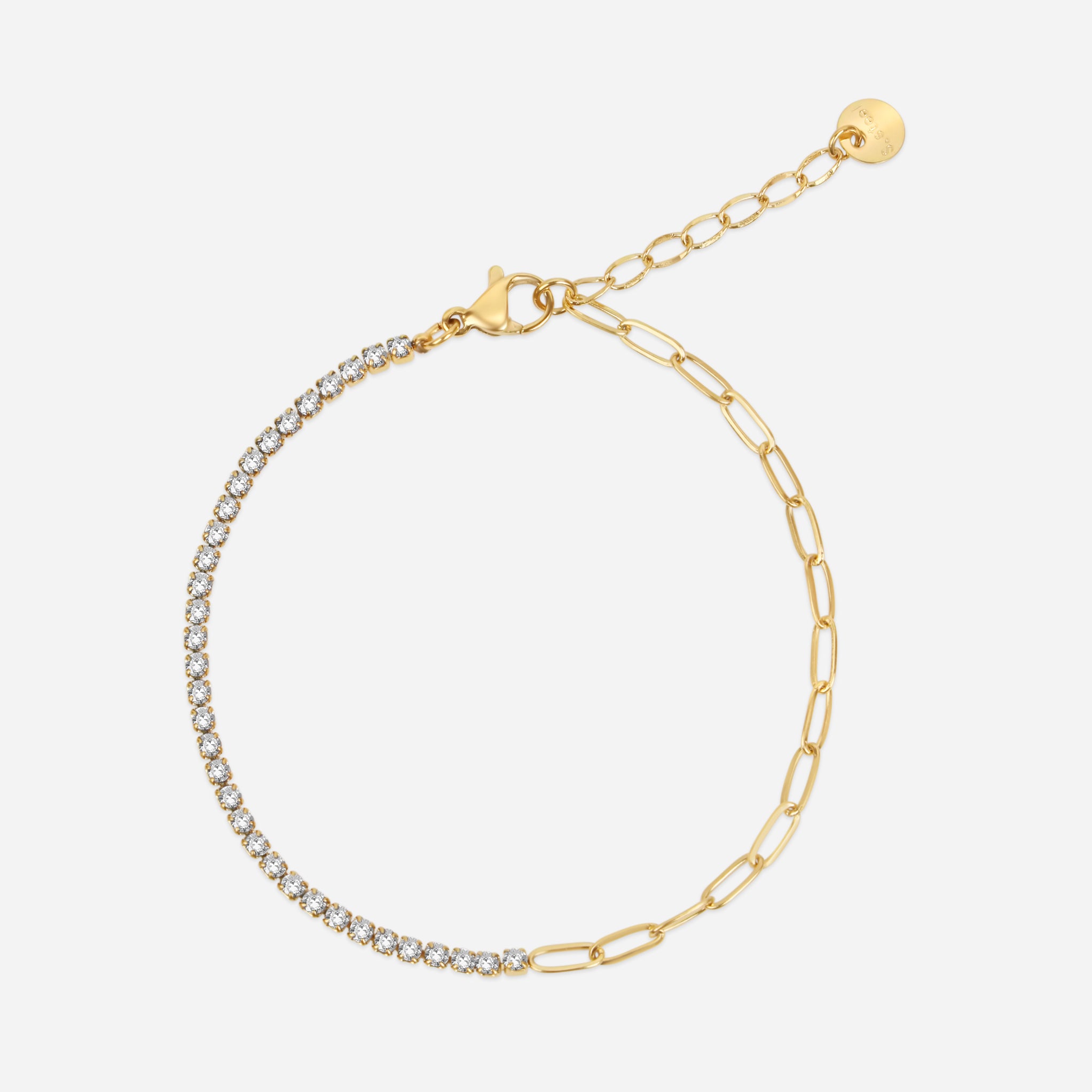 Tennischain Petit mit Gliederkette Weiß