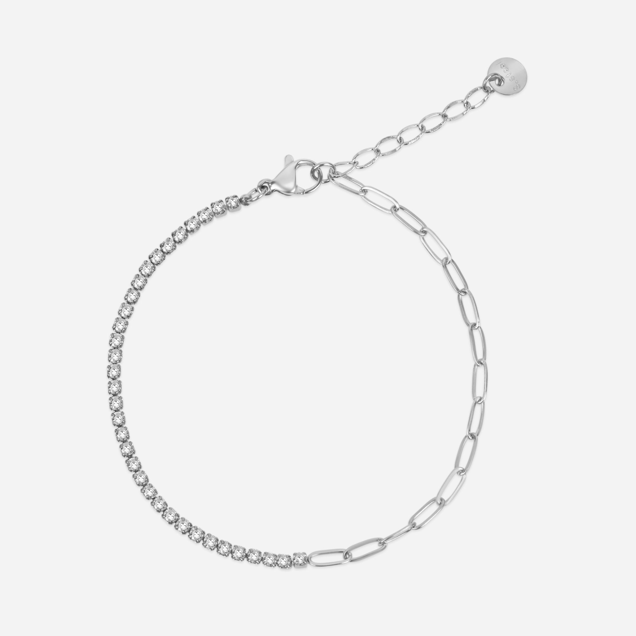 Tennischain Petit mit Gliederkette Weiß