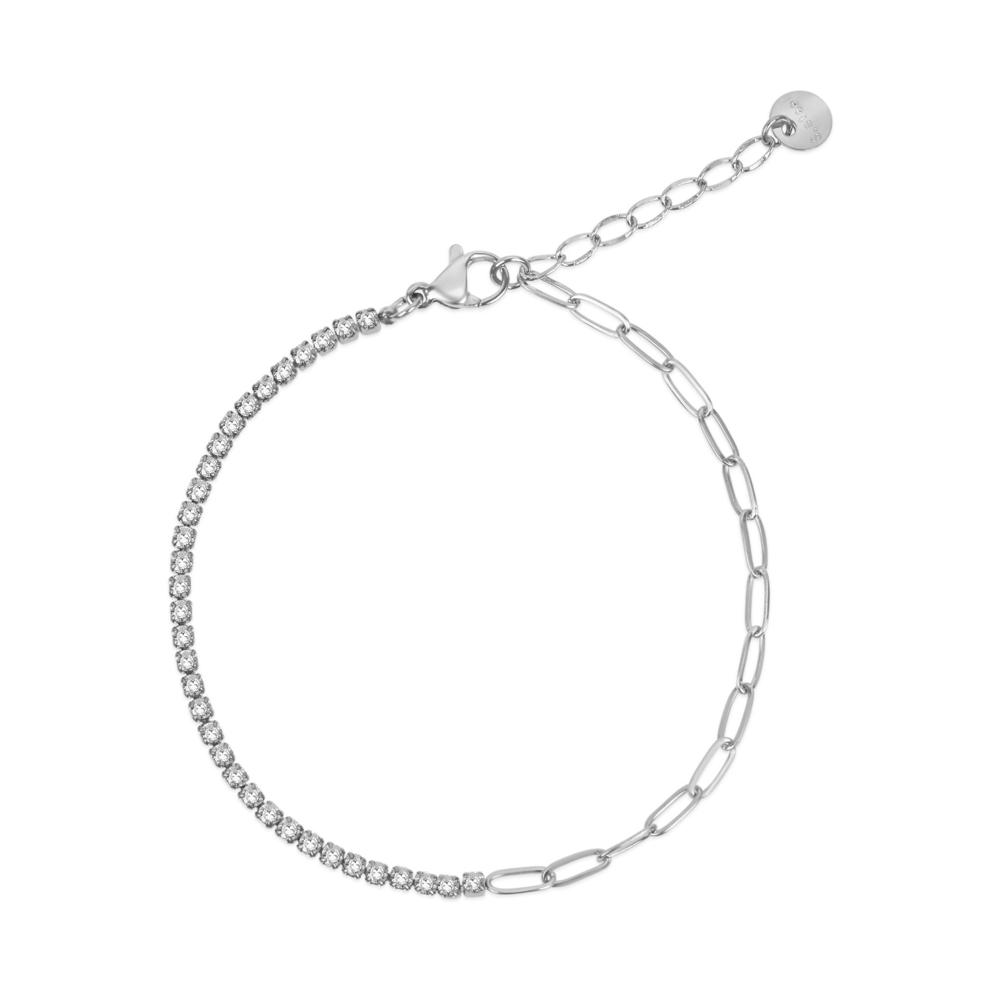 Tennischain Petit mit Gliederkette Weiß