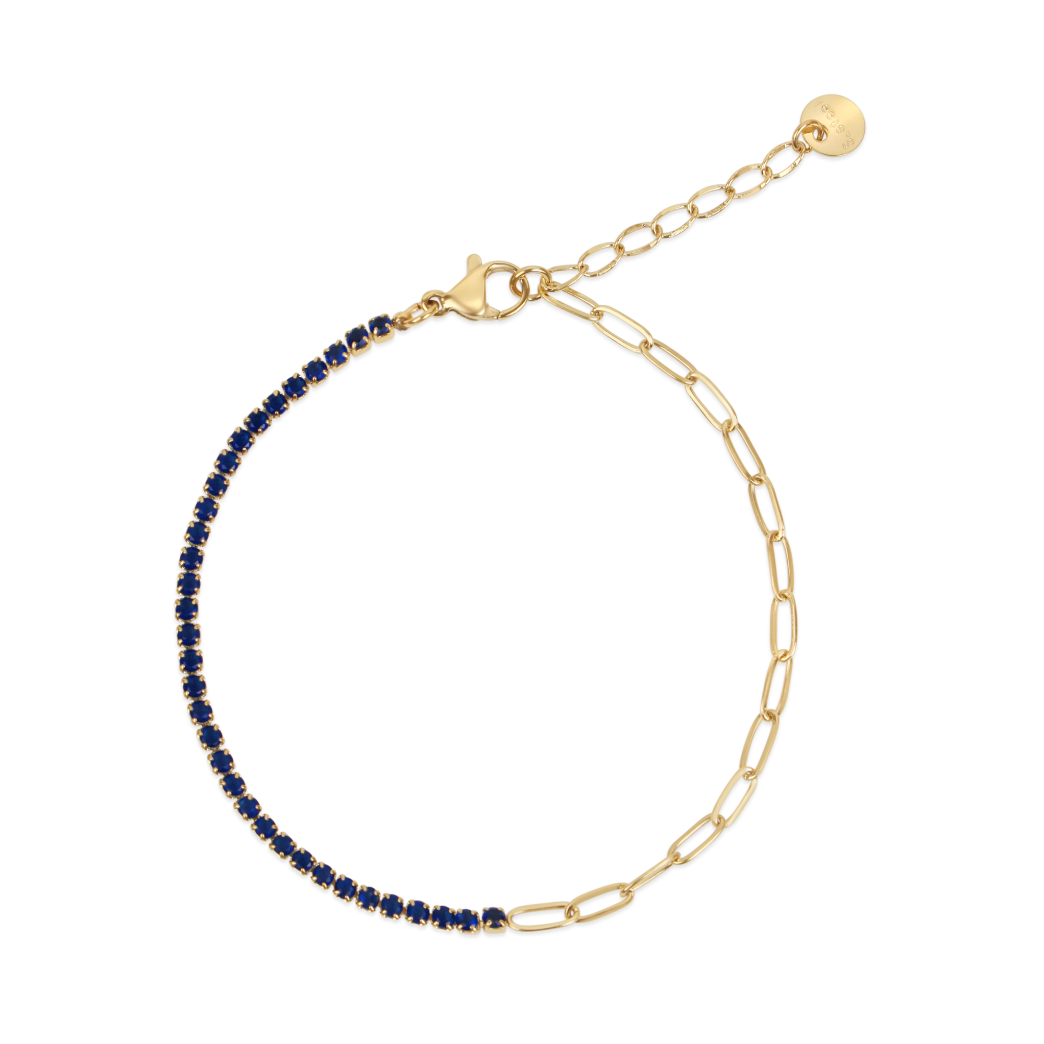 Tennischain Petit mit Gliederkette dunkelblau