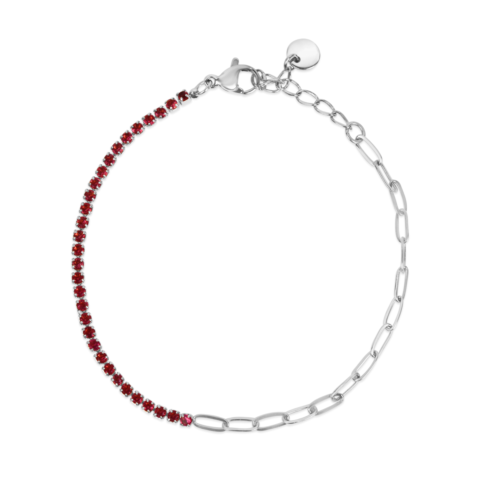 Tennischain Petit mit Gliederkette rosa
