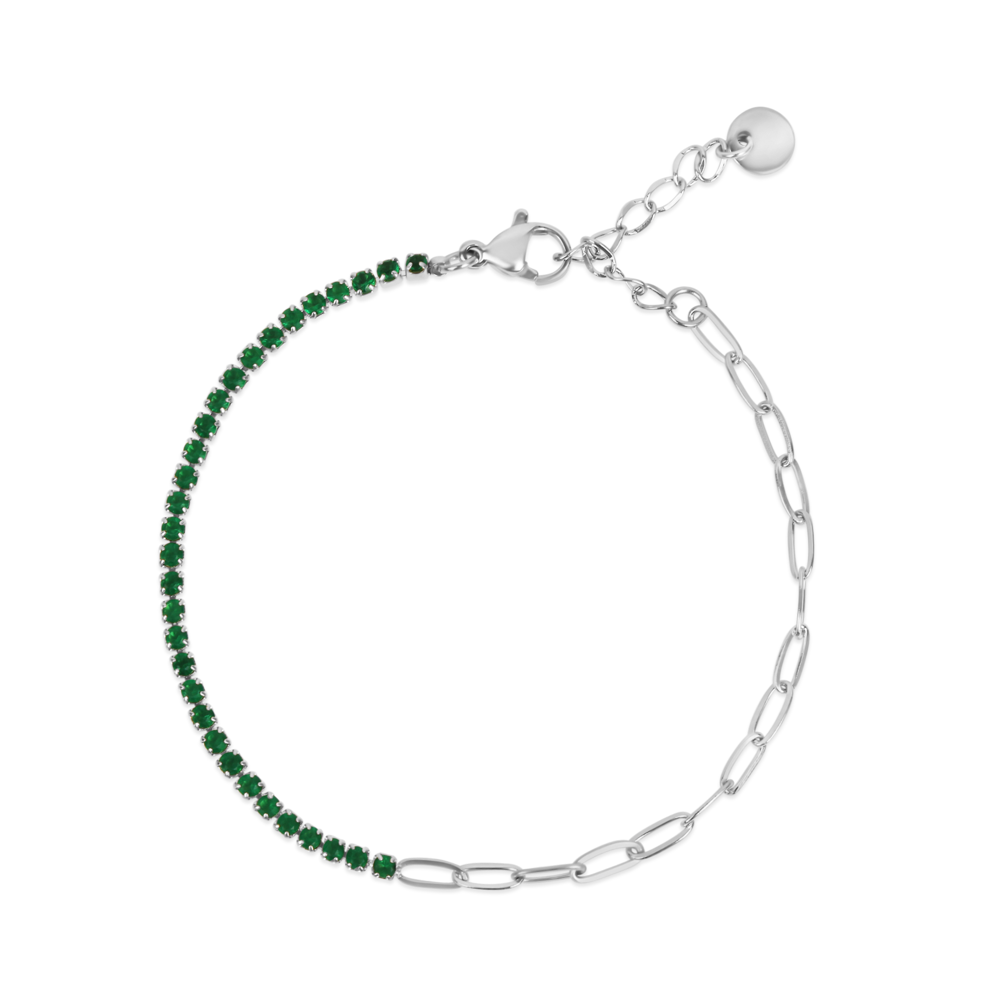 Tennischain Petit mit Gliederkette grün