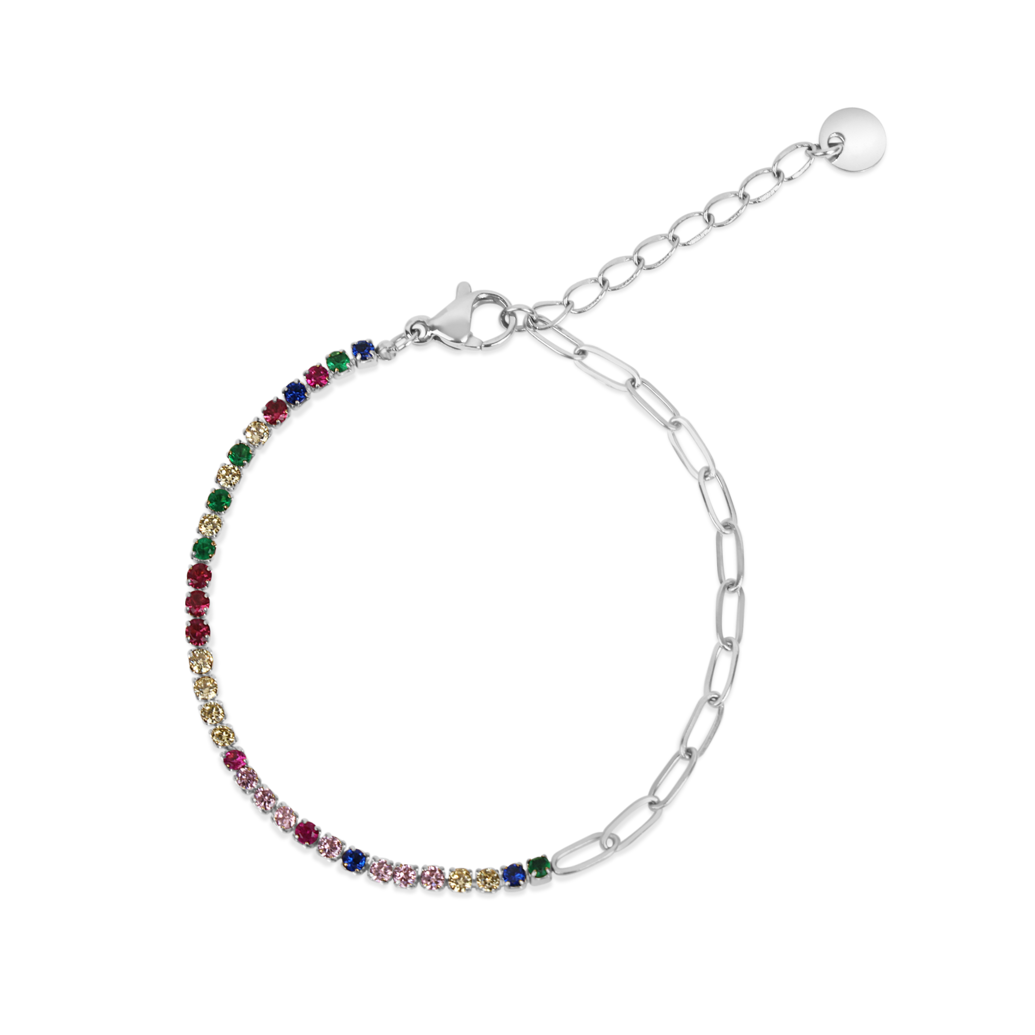 Tennischain Petit mit Gliederkette bunt