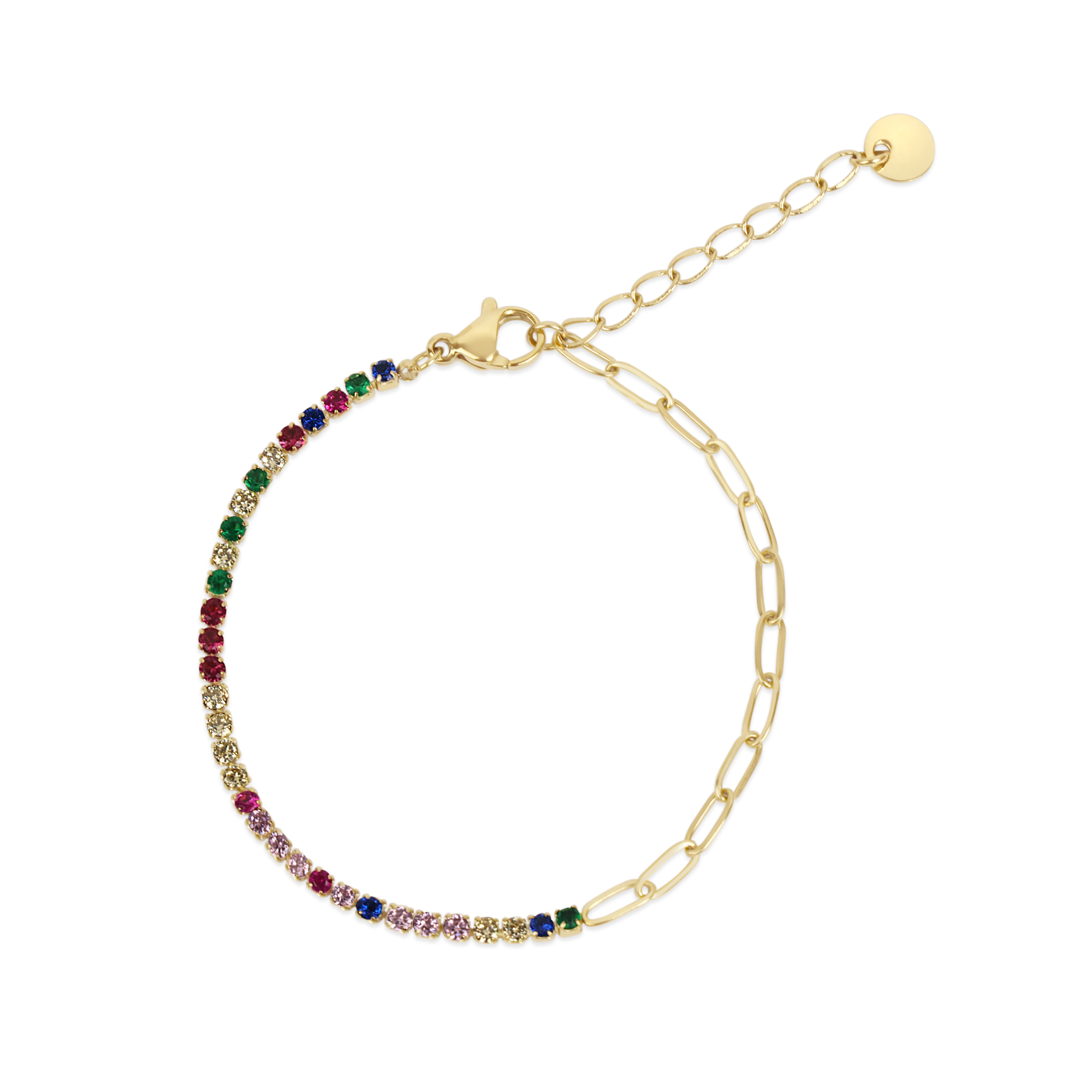 Tennischain Petit mit Gliederkette bunt