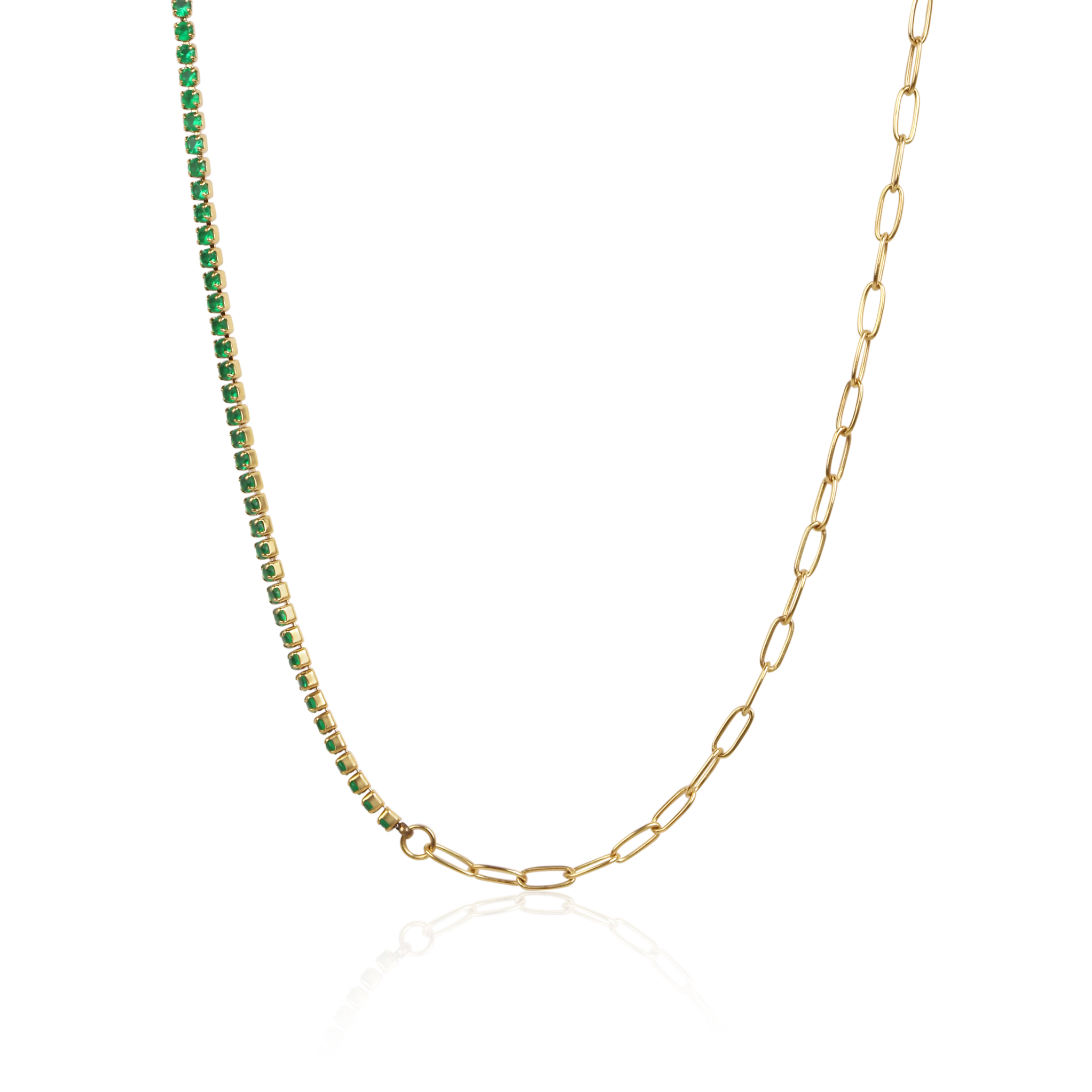 Halskette Tennischain Petit Grün