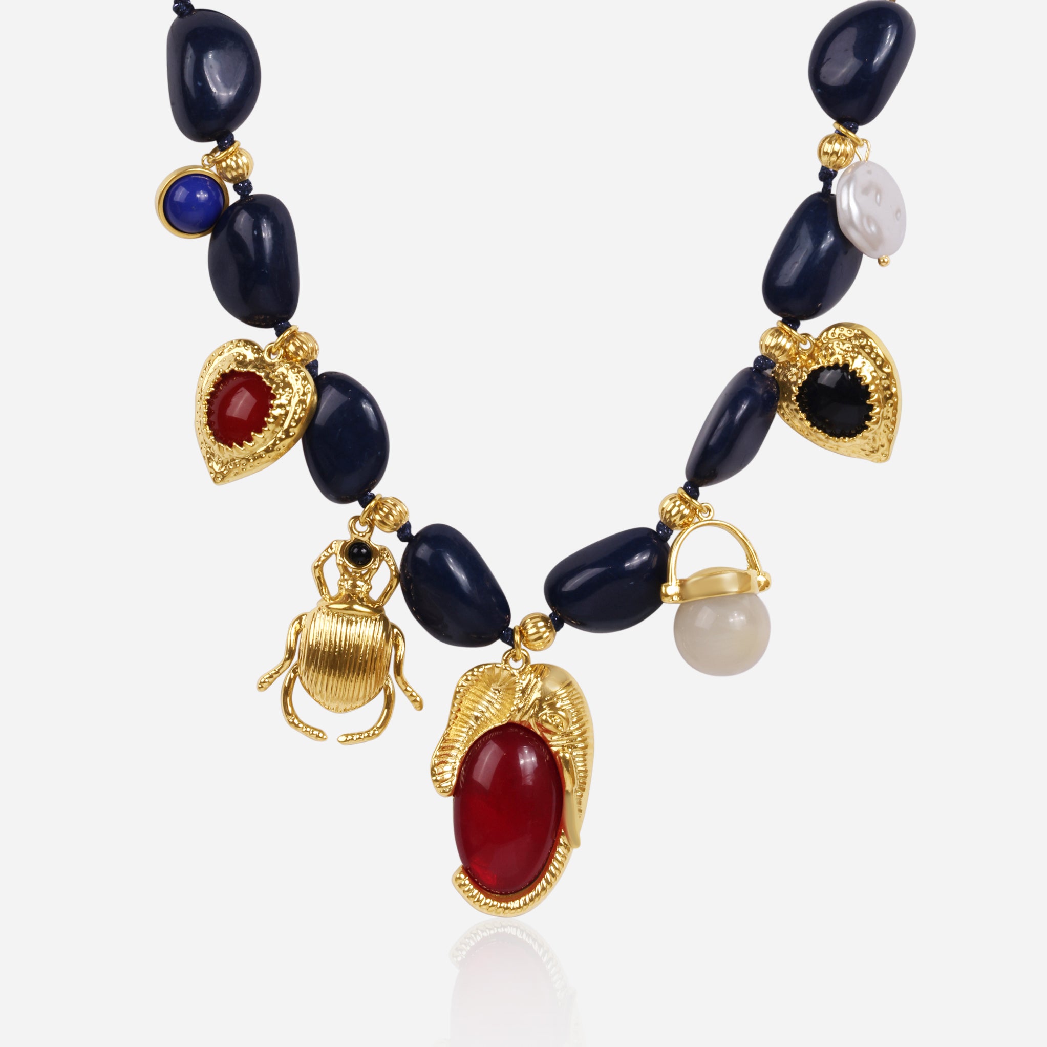 Royal Blue Charms Halskette