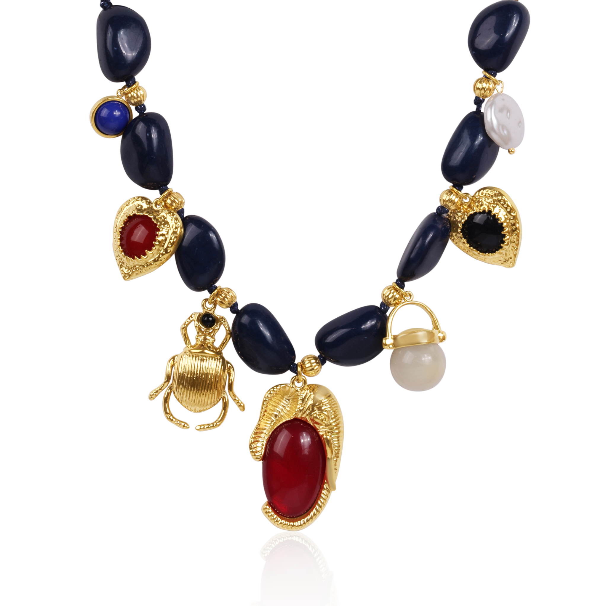 Royal Blue Charms Halskette