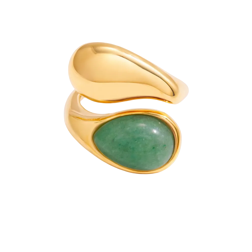 Ring mit Grünem Tropfen