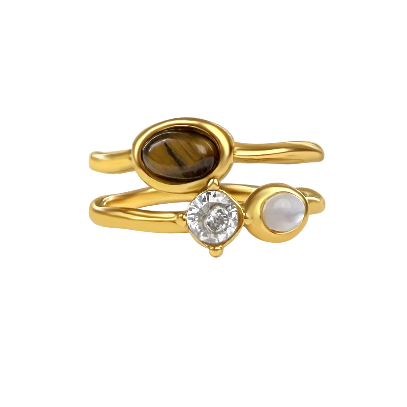 doppelreihiger Ring mit Tigerauge