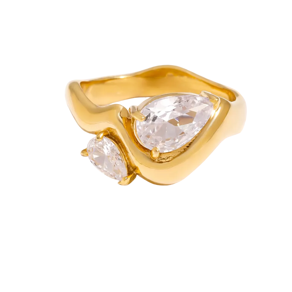Statement Ring mit Welle