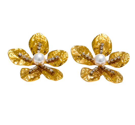 flower statement earrings