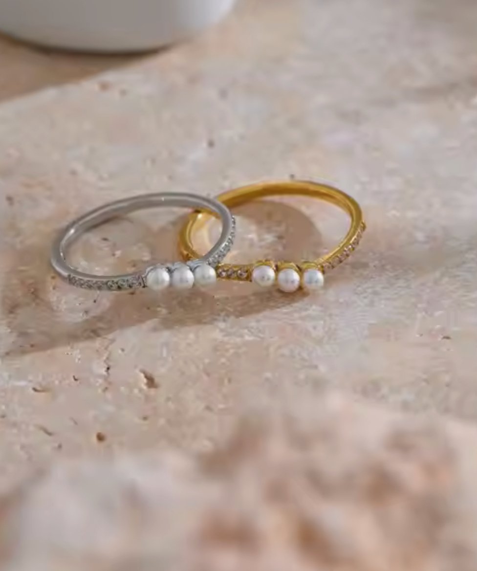 Fine Icedout Pearl Ring - Clout Vienna#