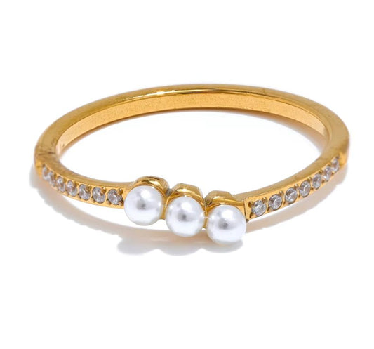 Fine Icedout Pearl Ring - Clout Vienna#