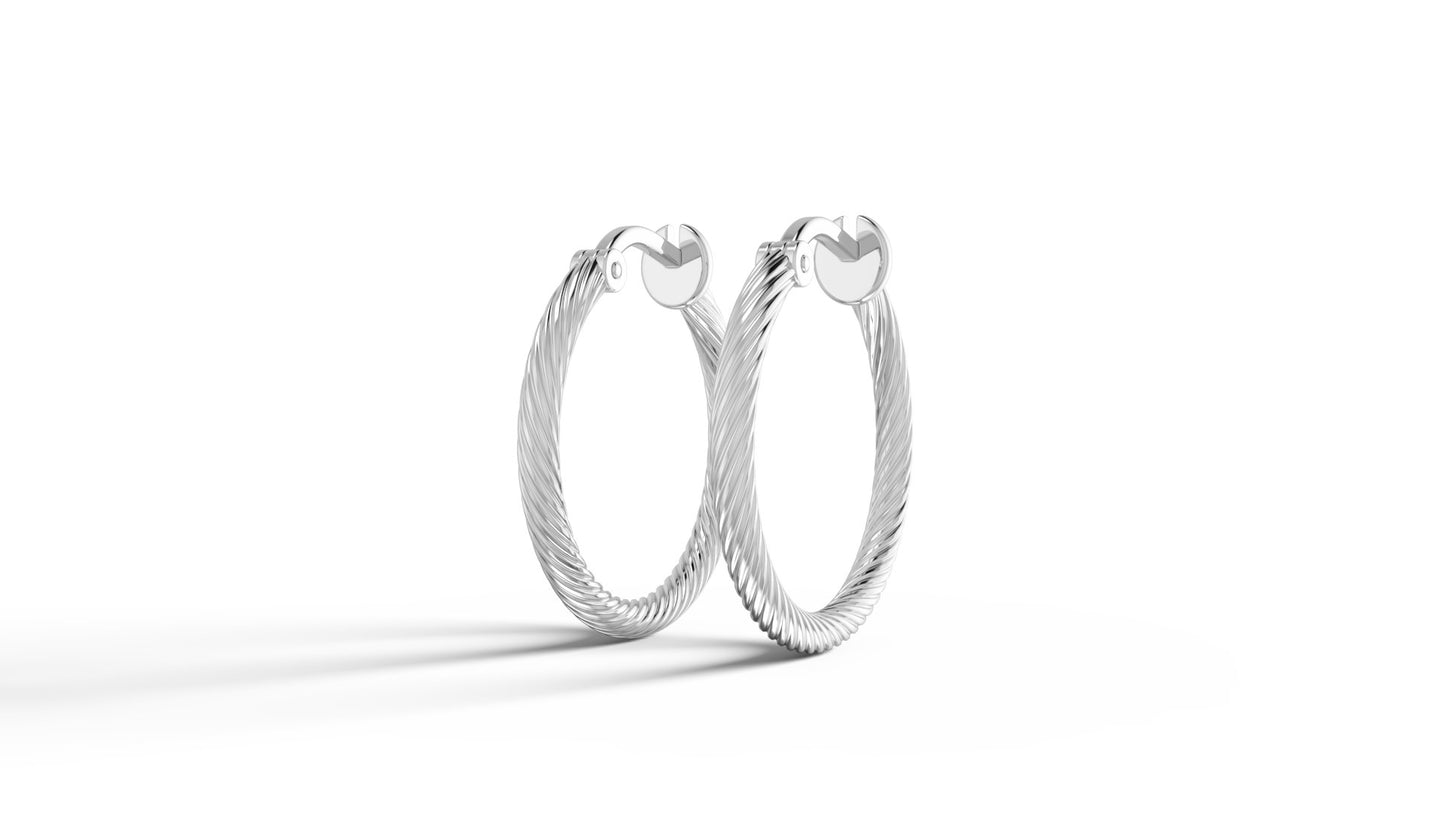 Fine Lined Twisted Hoops - Clout Vienna#