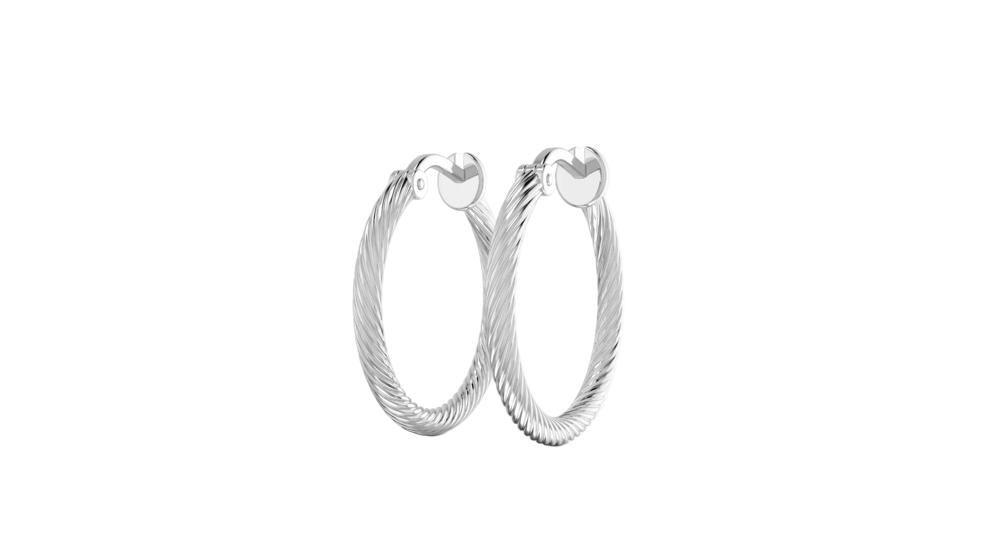 Fine Lined Twisted Hoops