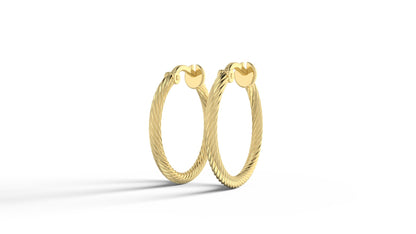 Fine Lined Twisted Hoops - Clout Vienna#