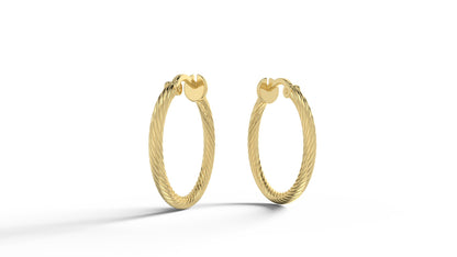 Fine Lined Twisted Hoops - Clout Vienna#