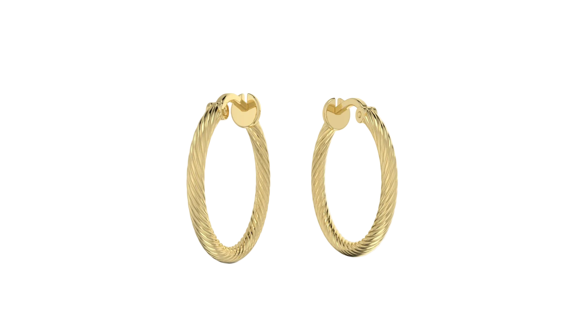 Fine Lined Twisted Hoops